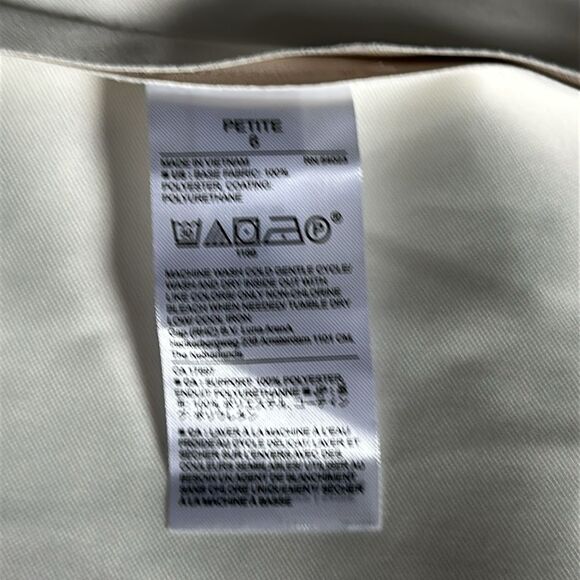 Banana Republic Factory Faux Leather A-Line Midi Skirt Cream Size 6P Petite - Picture 7 of 13